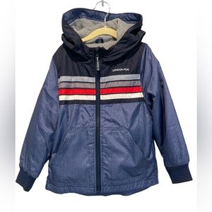 London Fog Midweight Water Resistant hooded fleece  lined Jacket Size 5